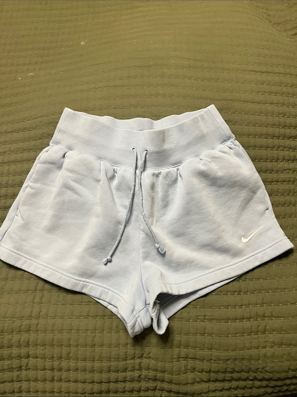 Nike Women's Pale Blue Drawstring Athletic Shorts